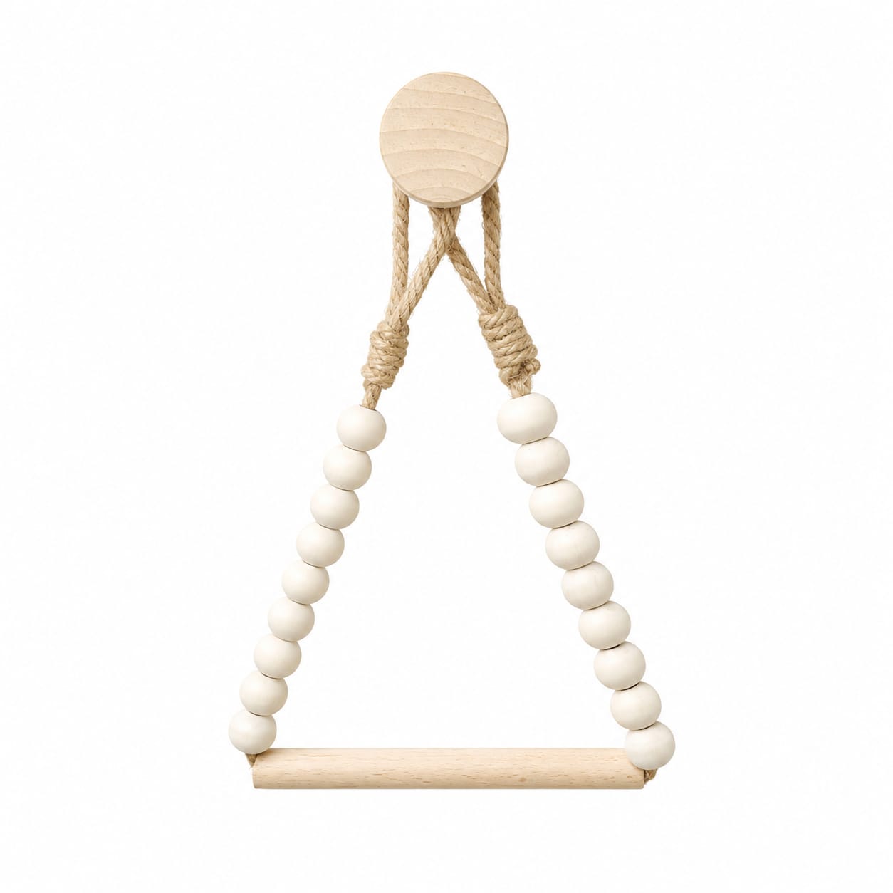 Boho Wooden Bead Hanging Shelf