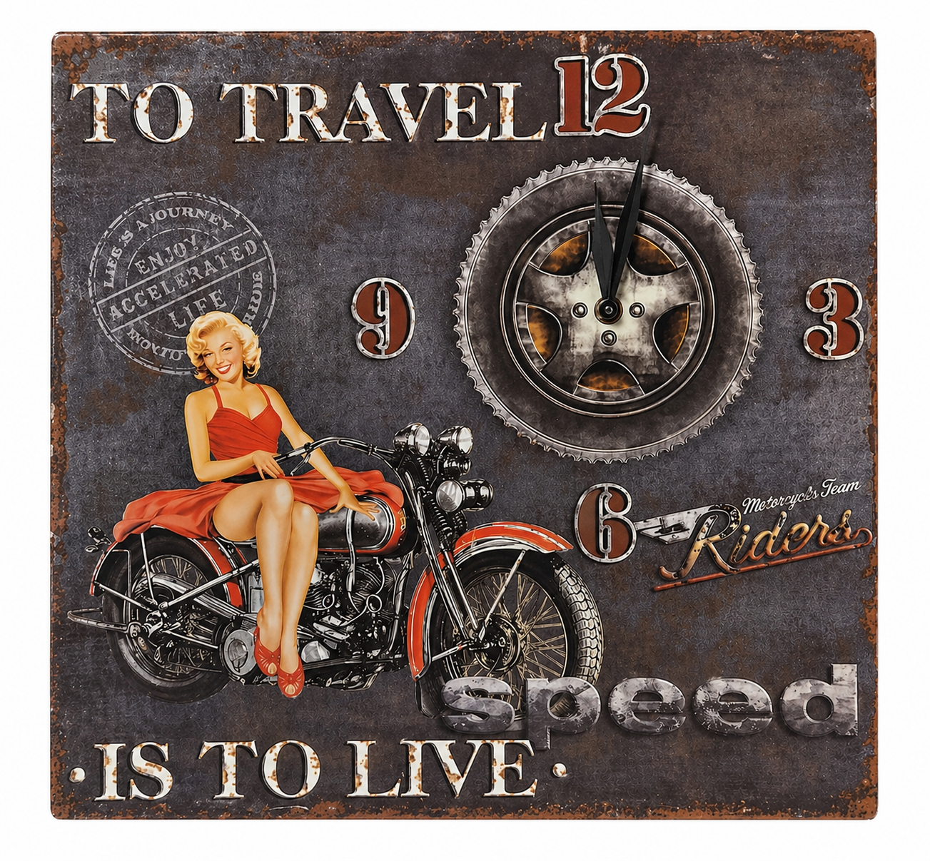 Vintage Motorcycle Wall Clock