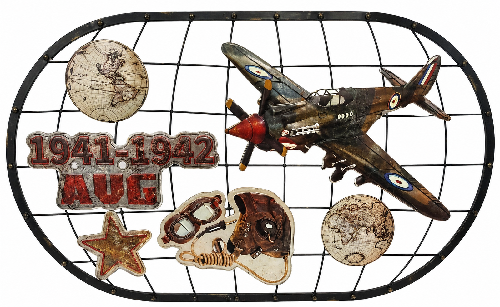 Vintage Aviation Metal Wall Art